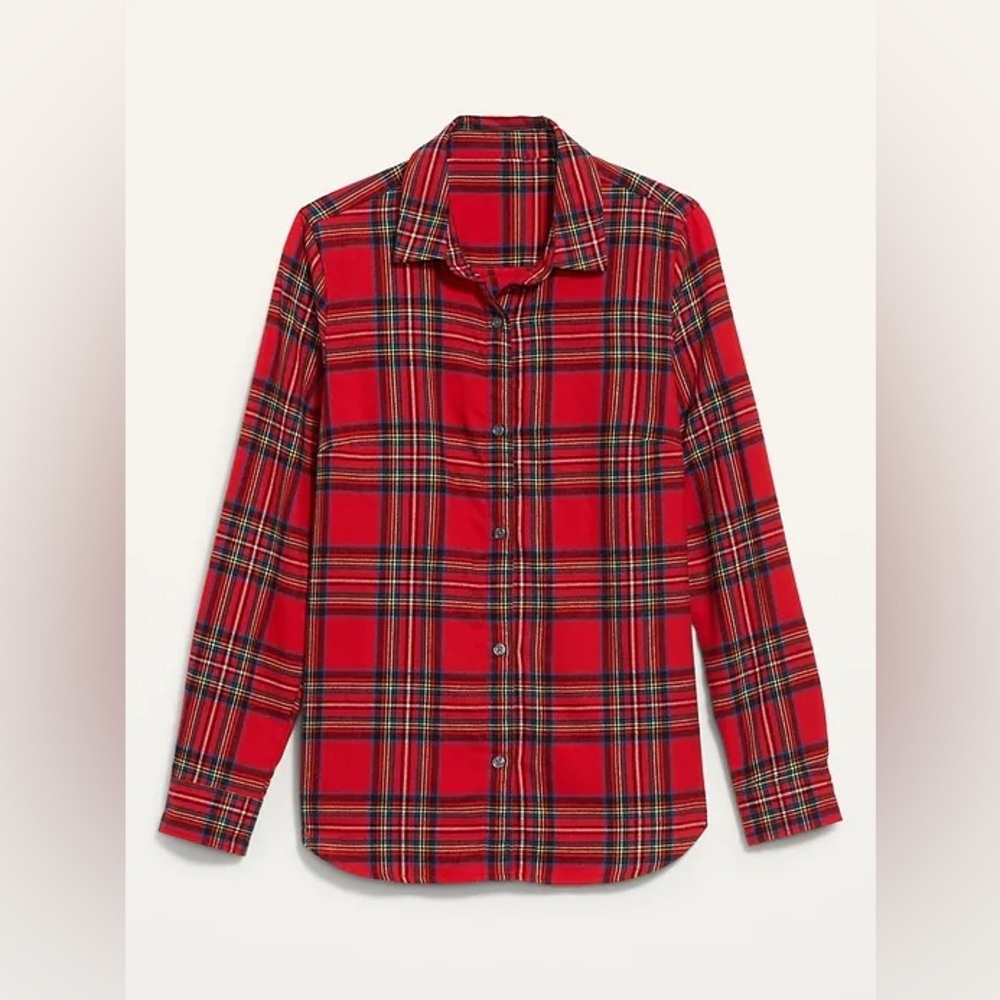 Old Navy Red and Green Plaid Shirt